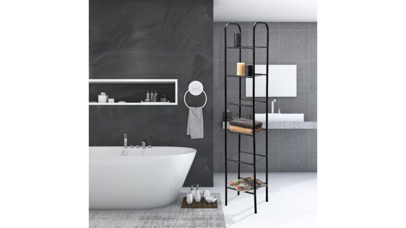 6 TIER BATHROOM SHELF BLACK2