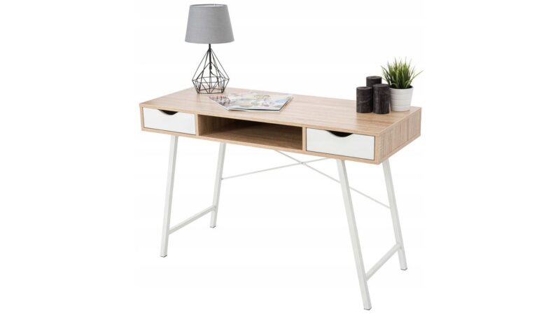 SCANDINAVIAN LOFT COMPUTER DESK SHELFS WHITE