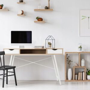 SCANDINAVIAN LOFT COMPUTER DESK SHELFS WHITE1