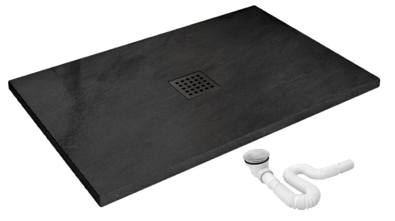 SHOWER TRAY BLACK ROCK 80X1001