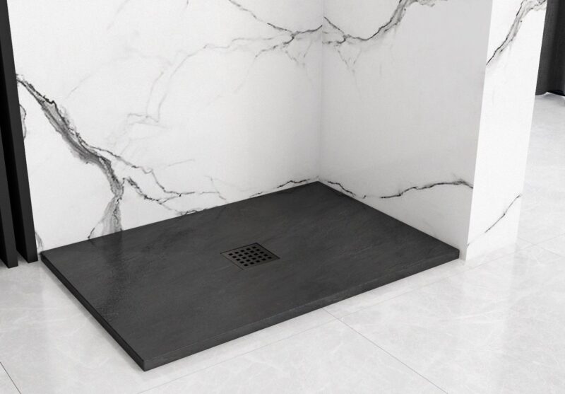 SHOWER TRAY BLACK ROCK 80X1002