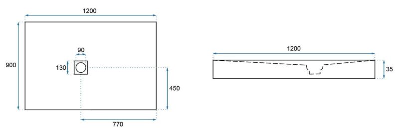 SHOWER TRAY BLACK ROCK 90X1202