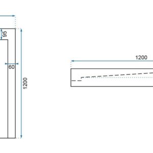 SHOWER TRAY GRAND BLACK 90X1209