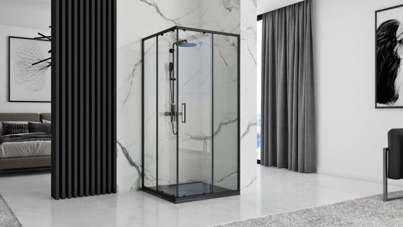 SHOWER TRAY REA BLACK ROCK 90X903