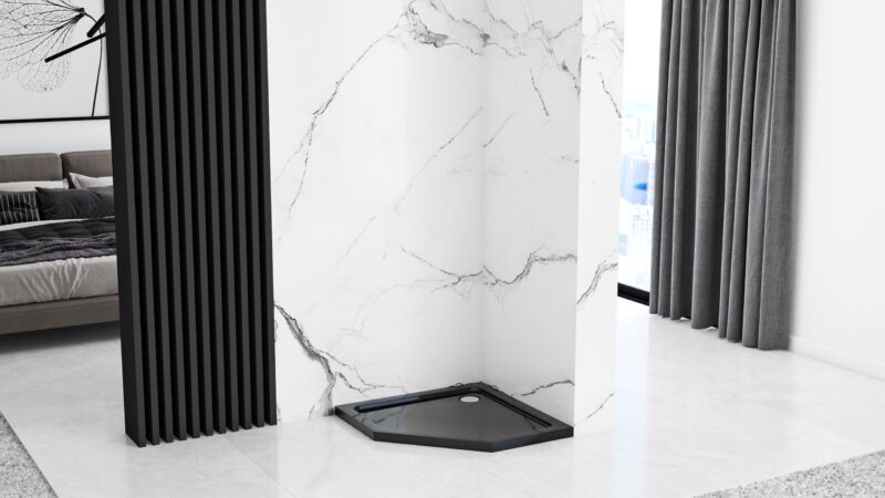 SHOWER TRAY REA DIAMOND BLACK 90X905 scaled