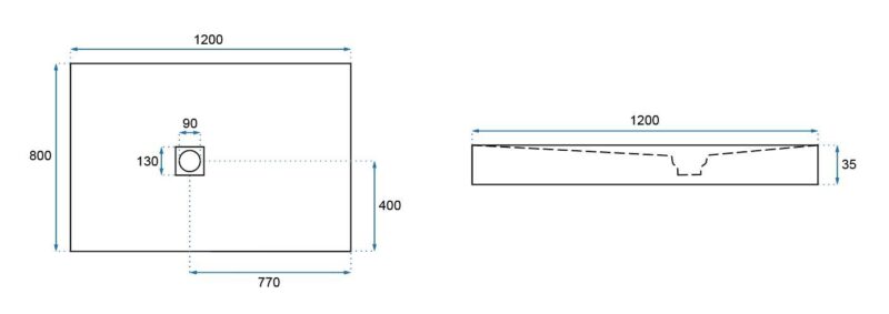 SHOWER TRAY REA STONE 80X1201