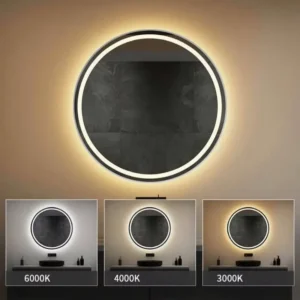 LED peegel soojendusega, 50cm, harjatud teras