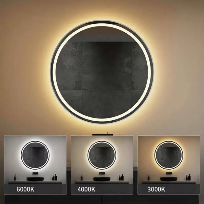 LED peegel soojendusega, 50cm, harjatud teras