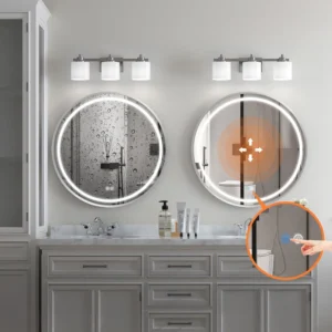 LED peegel soojendusega, 50cm, harjatud teras