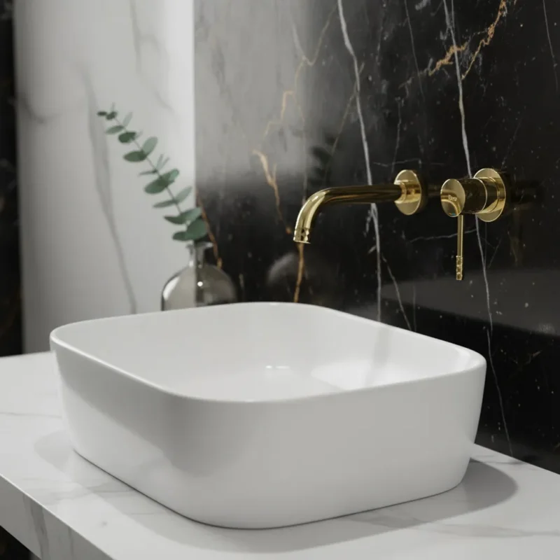 diamond 3 Kuldne süvistatav segisti Diamond, paigalduskarbiga