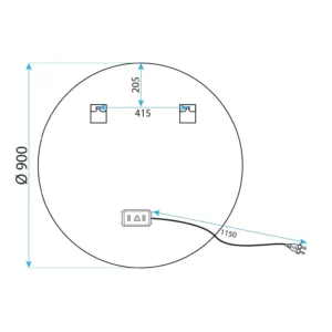 Kuldne LED peegel soojendusega, 100cm