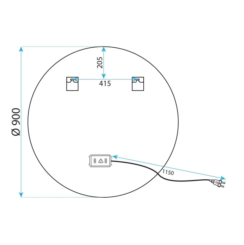 Kuldne LED peegel soojendusega, 100cm