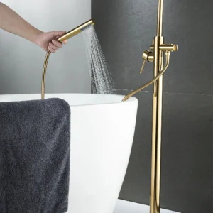 segisti 5 Põrandale paigaldatav vannisegisti, kuldne