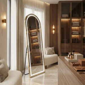 LED-peegel, harjatud kuld