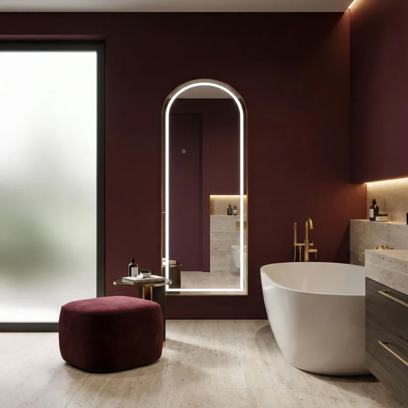 LED-peegel, harjatud kuld