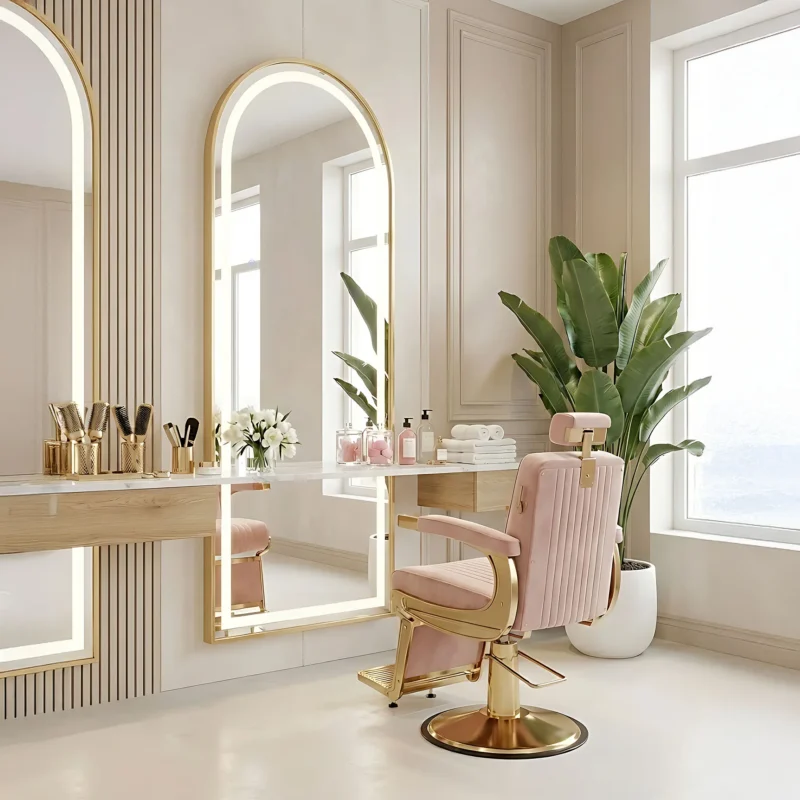 LED-peegel, harjatud kuld