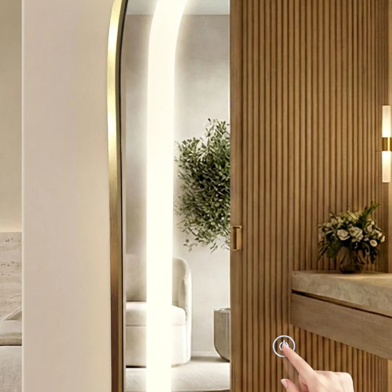 LED-peegel, harjatud kuld