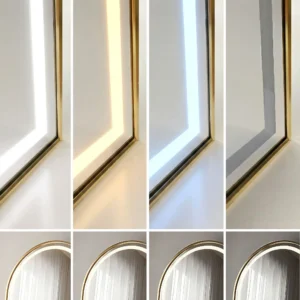 LED-peegel, harjatud kuld