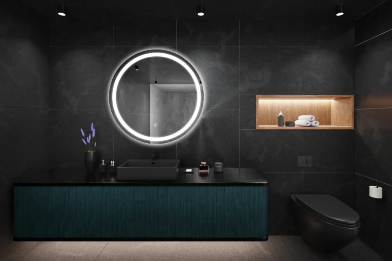 Kuldne LED peegel, 90cm