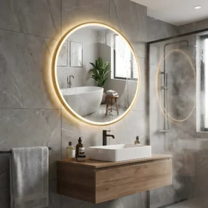 LED KULD 3 Soojendusega kuldne LED peegel, 50cm