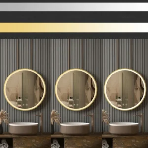 LED KULD 5 Soojendusega kuldne LED peegel, 50cm