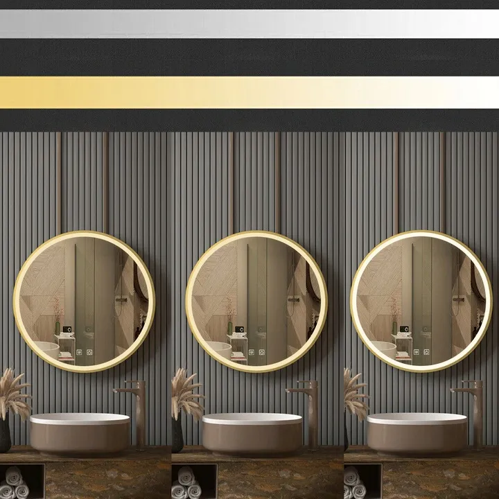 LED KULD 5 Soojendusega kuldne LED peegel, 50cm