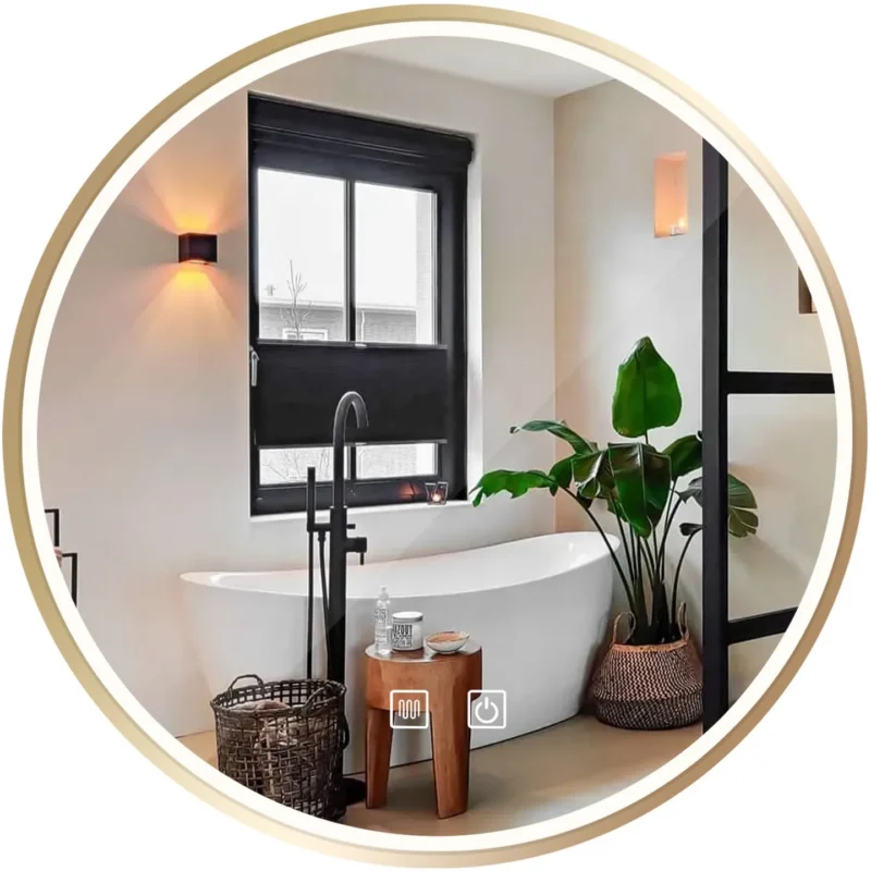 LED KULD 6 Soojendusega kuldne LED peegel, 50cm