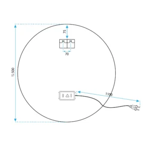 LED KULD 7 Soojendusega kuldne LED peegel, 50cm
